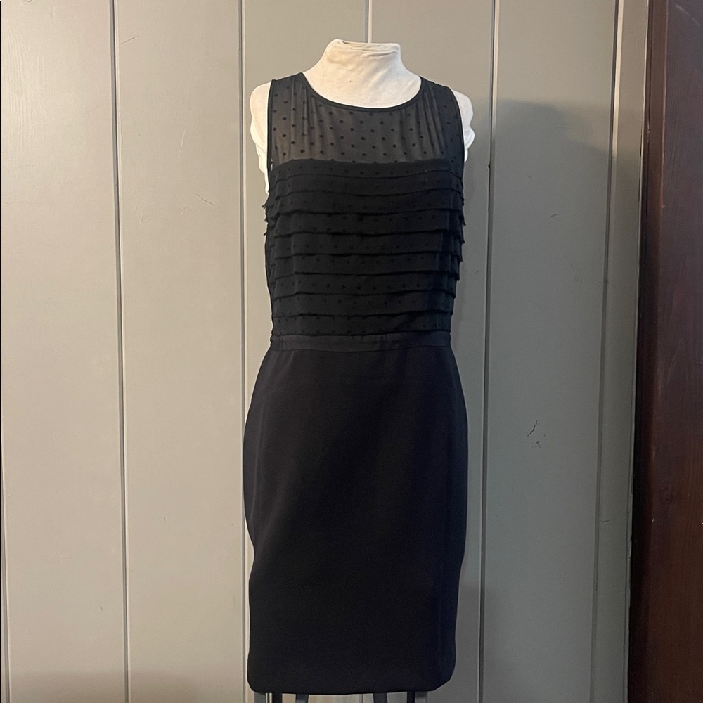Loft Ann Taylor Dress Black Minimalist Quiet Luxury Club Corporate Sexy Funeral